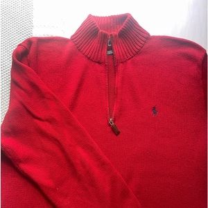 Polo Ralph Lauren Men’s Half Zip. SZ large. Red.